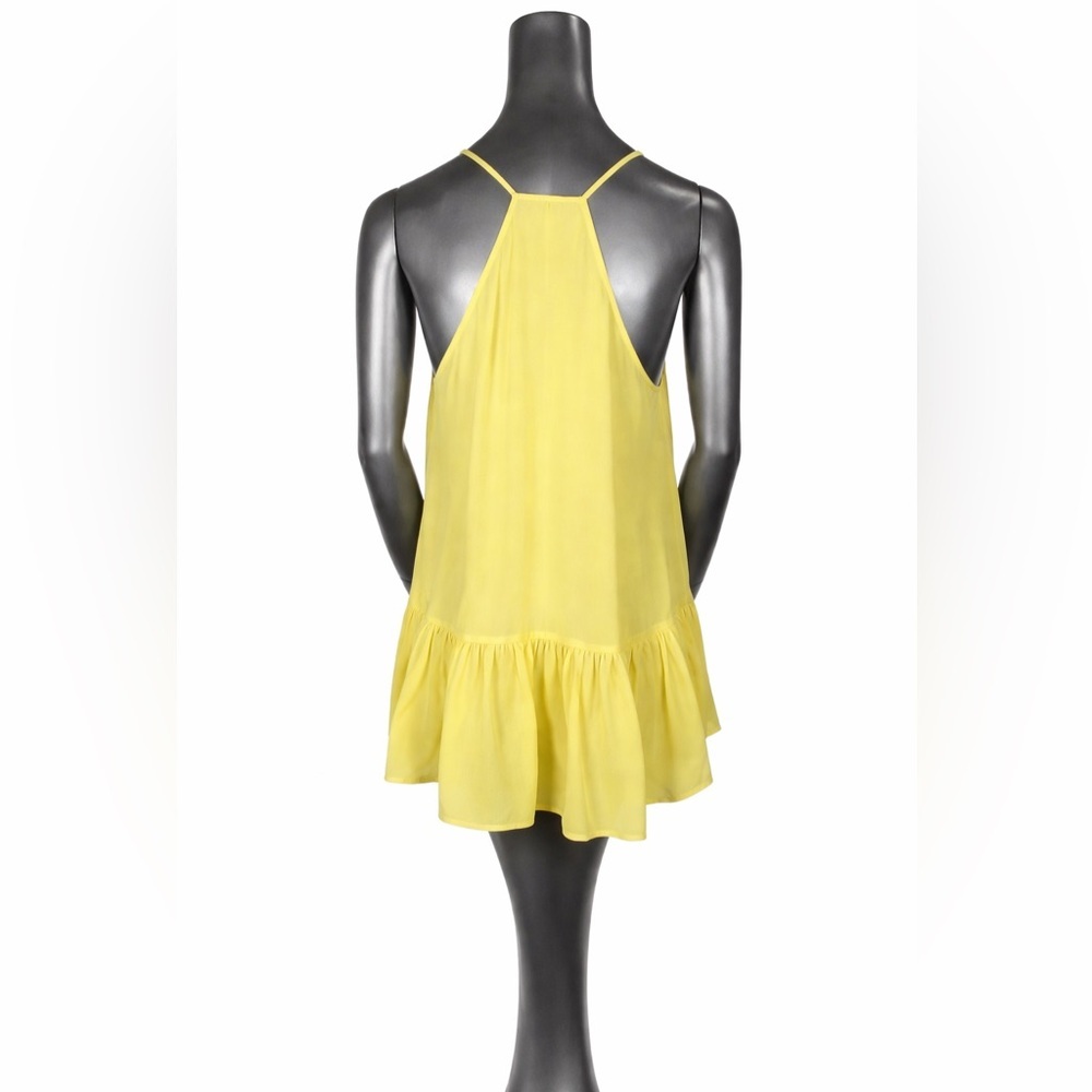 NWT Cinq à Sept 100% Silk Ruffle Peplum Top – XS (Yellow) - Picture 2 of 5